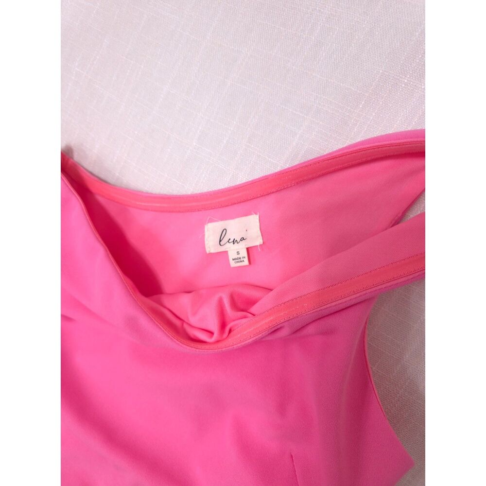 Hot Pink One Shoulder Ruffle Flamenco Mini Dress S Barbie Party Night Out Rush - Picture 11 of 11